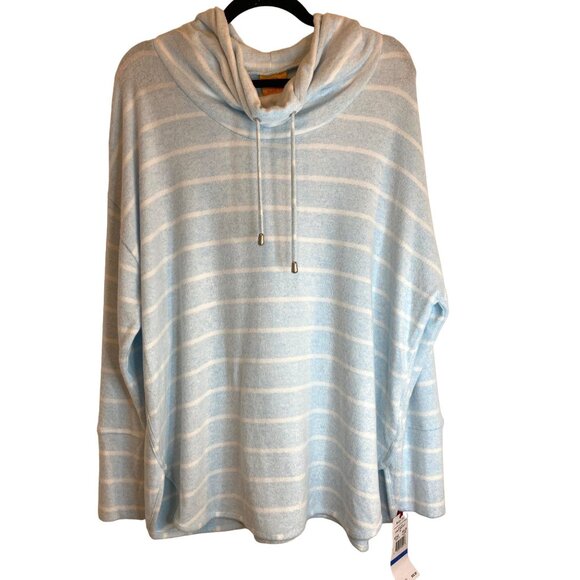 Ruby Rd. Women's Blue Comfy and Cozy Cowl Neck Pullover Top Size XL NWT - Picture 1 of 6